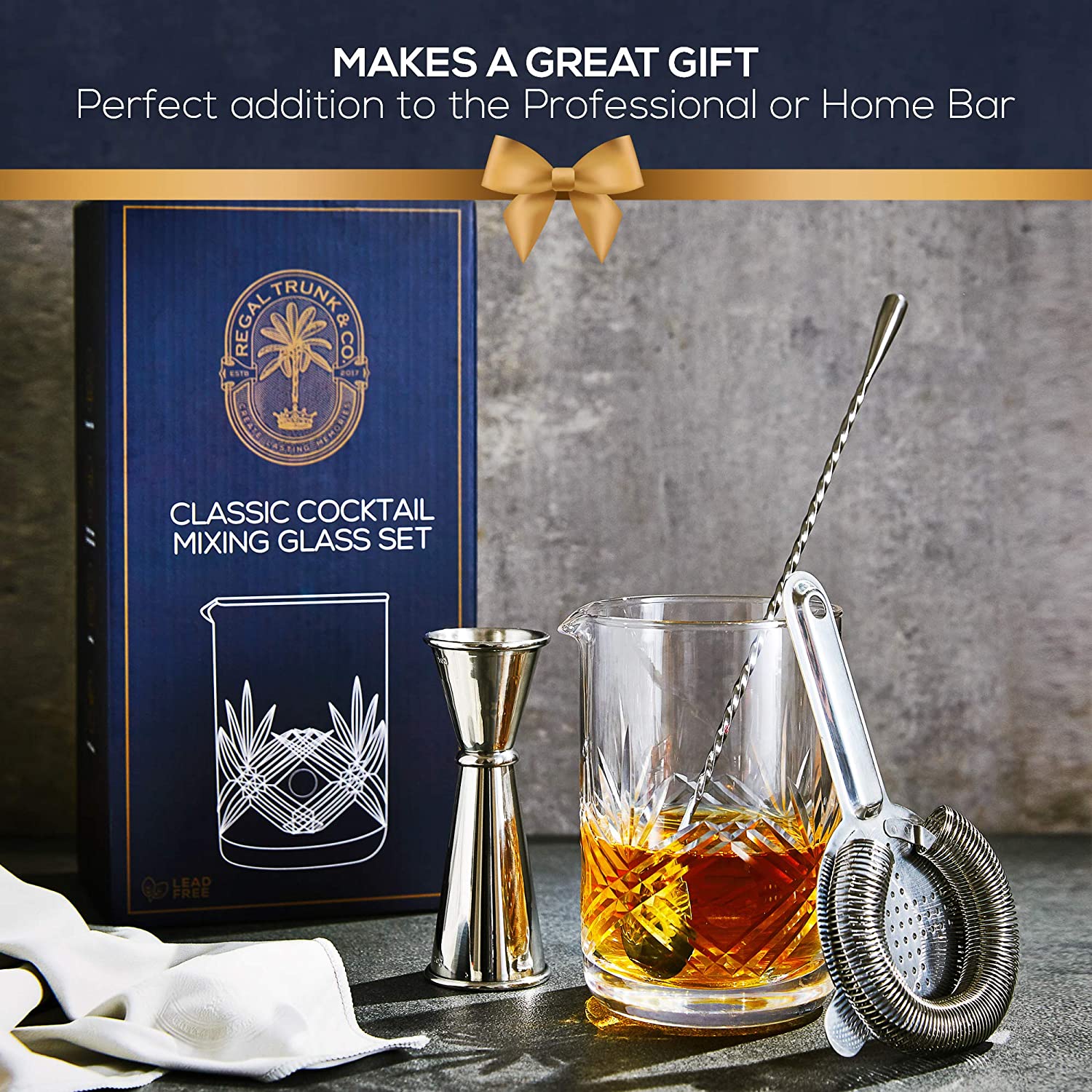 Handcrafted Classic Crystal Mixing Glass Set — Regal Trunk & Co.